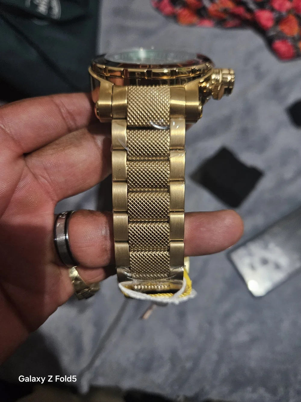 Invicta Gold and Green Dive-Style Chronograph Watch 52mm